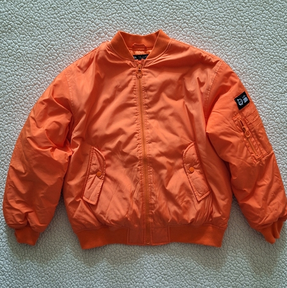 ZARA Kids' Orange Bomber Jacket Size M - Picture 4 of 9